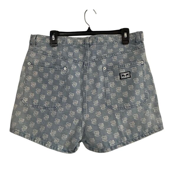 OBEY NWT $79 Clash Light Indigo Women's Denim Shorts Size 32 - Picture 3 of 7